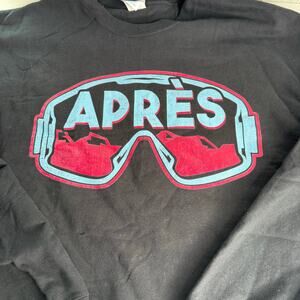 Vintage Port & Co Apres Ski Goggles Crewneck Black Size 2XL Retro Y2K